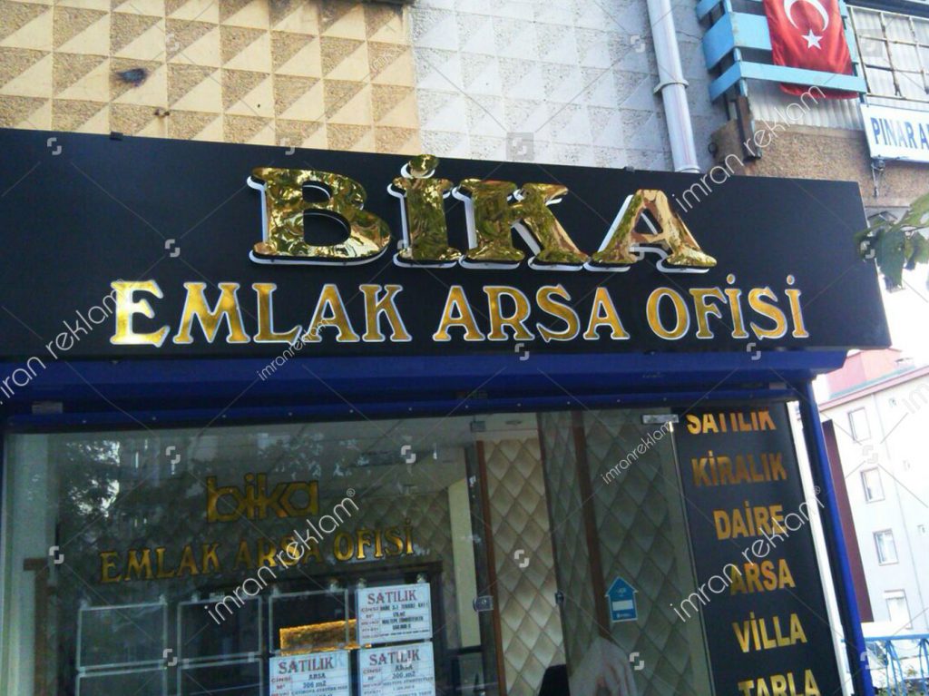 Bika Emlak Kutu Harf Tabela