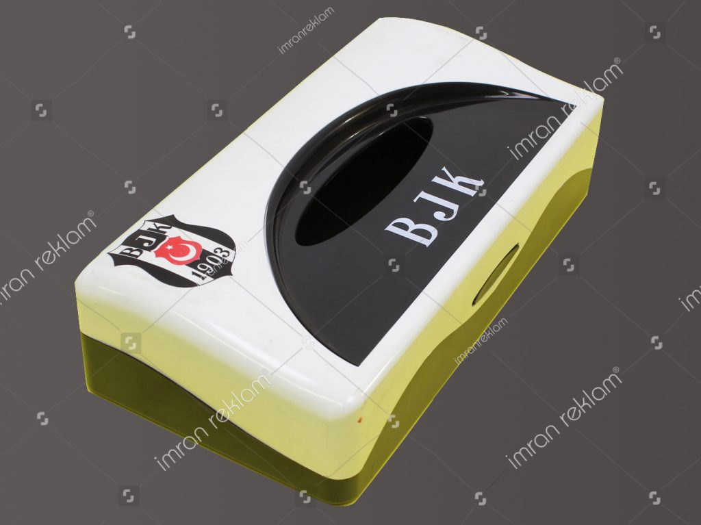 plastik peçetelik üzerine iki renk tampon baskı