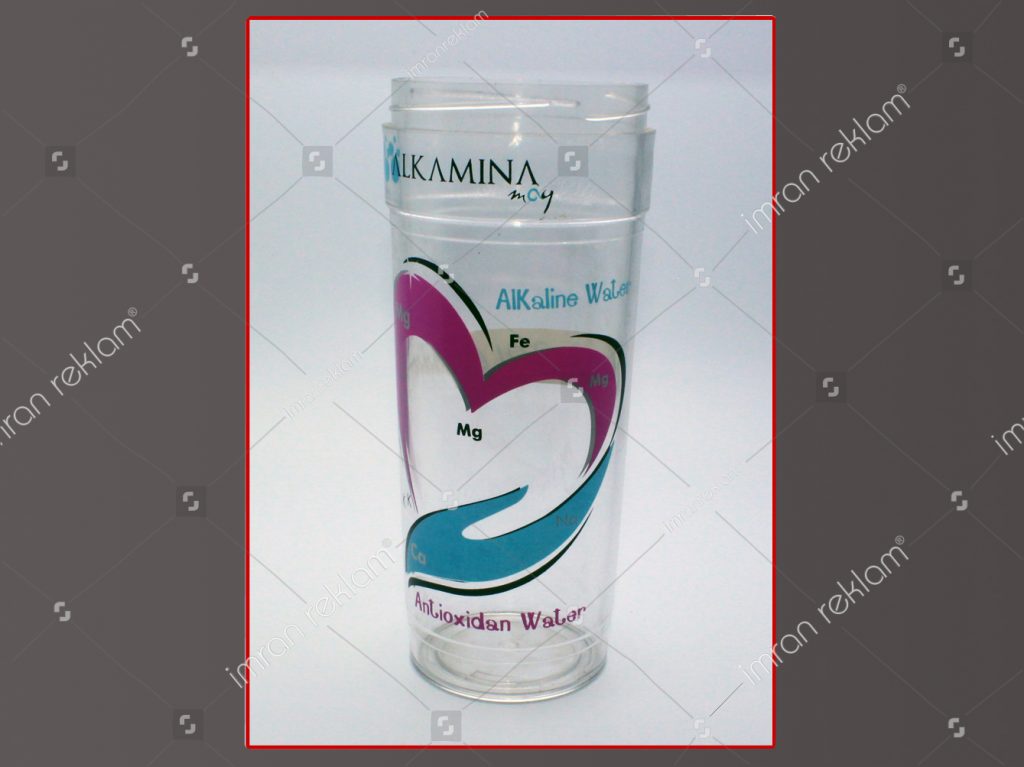 su şişesi üzerine dört renk yuvarlak serigrafi baskı