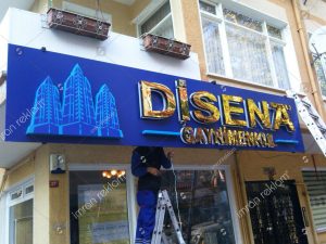 krom harfli Gayrimenkul Tabelaları