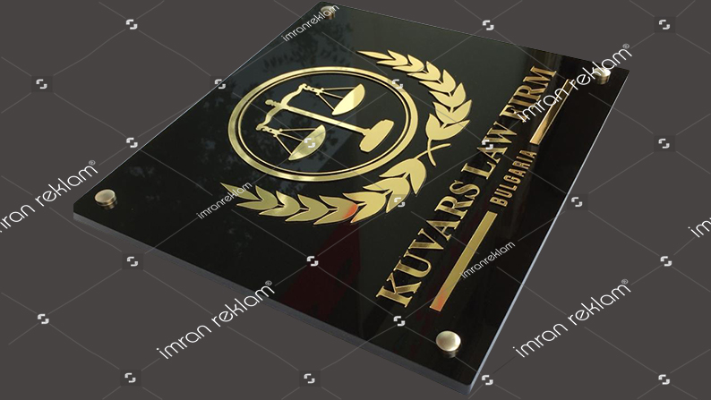 Hukuk Ofisi Pleksi Kapı Tabelası