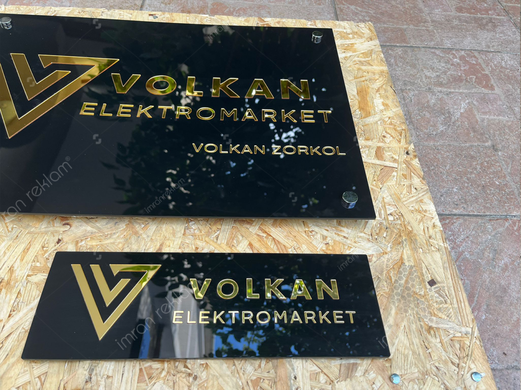 Volkan Elektrik Pleksi Kapı tabelası