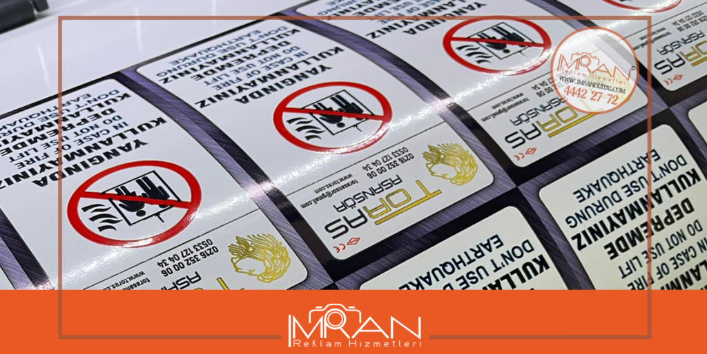 Asansör Yangında Depremde Kullanamayınız Etiketi