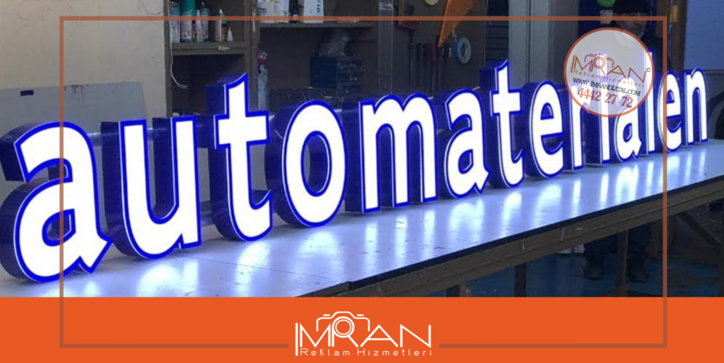 Otomotiv Sektörü Işıklı Kutu Harfli Tabela Modeli