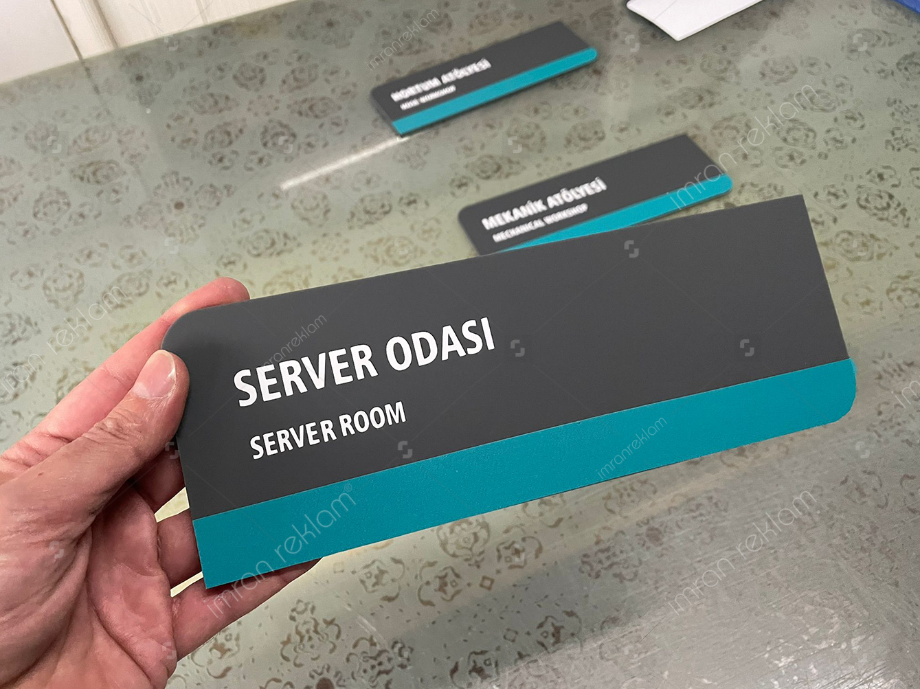 Server Odası (Server Room) Kapı Tabelası