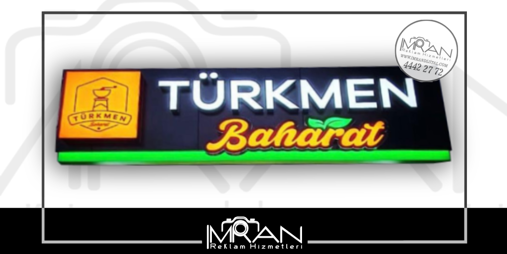 Kabartma Harfli Işıklı Baharatçı Tabelası