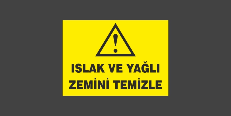 Islak Ve Yağlı Zemini Temizle Levhası 4128