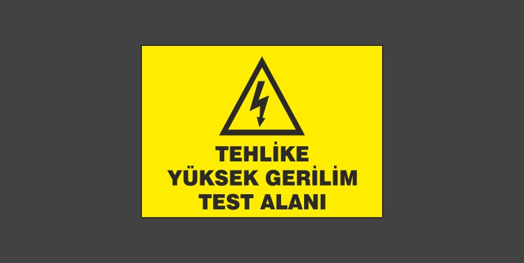 Tehlike Yüksek Gerilim Test Alanı Levhası 6136