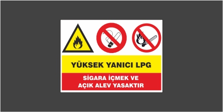 Yüksek Yanıcı Lpg Sigara İçmek Ve Açık Alev Yasaktır Levhası 26107