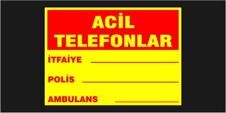 Acil Telefonlar Levhası 38123