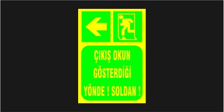 Çıkış Yönünü Gösterir Vadi Soldan Levhası 38127