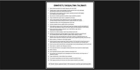 Emniyetli Boşaltma Talimatı Levhası 43106